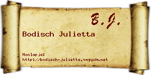 Bodisch Julietta névjegykártya